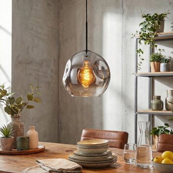 Ripoll Suspension, Boule lumineuse, Suspension Clair, Fumé, 1 lumière