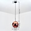 Ripoll Suspension, Boule lumineuse, Suspension Cuivré, 1 lumière