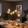 Chehalis Suspension, Boule lumineuse, Suspension Ambre, Clair, Fumé, 8 lumières
