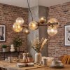Chehalis Suspension, Boule lumineuse, Suspension Ambre, Clair, Fumé, 8 lumières