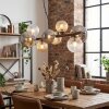 Chehalis Suspension, Boule lumineuse, Suspension Ambre, Clair, Fumé, 8 lumières