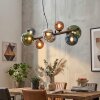 Chehalis Suspension, Boule lumineuse, Suspension Bleu, Chrome, Vert, Cuivré, Fumé, 8 lumières