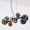Chehalis Suspension, Boule lumineuse, Suspension Bleu, Chrome, Vert, Cuivré, Fumé, 8 lumières