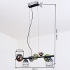 Chehalis Suspension, Boule lumineuse, Suspension Bleu, Chrome, Vert, Clair, Fumé, 8 lumières