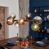 Chehalis Suspension, Boule lumineuse, Suspension Bleu, Chrome, Vert, Clair, Cuivré, Fumé, 8 lumières