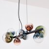 Chehalis Suspension, Boule lumineuse, Suspension Bleu, Vert, Clair, Cuivré, 8 lumières