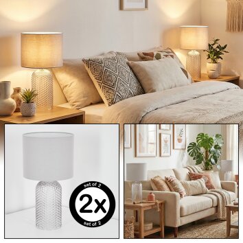 Fonil Lampe à poser Fumée, Transparent, 1 lumière