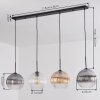 Koyoto Suspension, Boule lumineuse, Suspension Ambre, Clair, Fumé, 4 lumières