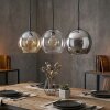 Koyoto Suspension, Boule lumineuse, Suspension Ambre, Clair, Fumé, 3 lumières