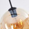 Koyoto Suspension, Boule lumineuse, Suspension Ambre, Chrome, Fumé, 3 lumières
