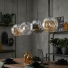 Ripoll Suspension, Boule lumineuse, Suspension Ambre, Clair, Fumé, 4 lumières