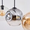 Ripoll Suspension, Boule lumineuse, Suspension Ambre, Clair, Fumé, 4 lumières