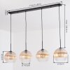 Koyoto Suspension, Boule lumineuse, Suspension Ambre, Clair, 4 lumières