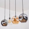 Ripoll Suspension, Boule lumineuse, Suspension Ambre, Clair, Fumé, 4 lumières