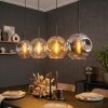 Ripoll Suspension, Boule lumineuse, Suspension Ambre, Clair, Fumé, 4 lumières