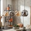 Ripoll Suspension, Boule lumineuse, Suspension Ambre, Fumé, 4 lumières