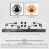 Ripoll Suspension, Boule lumineuse, Suspension Ambre, Fumé, 4 lumières