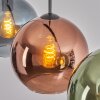 Koyoto Suspension, Boule lumineuse, Suspension Bleu, Vert, Cuivré, 4 lumières