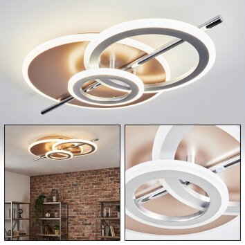 Gorin Plafonnier LED Champagne, Chrome, Argenté, 1 lumière