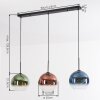 Koyoto Suspension, Boule lumineuse, Suspension Bleu, Vert, Clair, Cuivré, 3 lumières