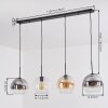 Koyoto Suspension, Boule lumineuse, Suspension Ambre, Clair, Fumé, 4 lumières