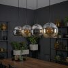 Koyoto Suspension, Boule lumineuse, Suspension Ambre, Chrome, Fumé, 4 lumières