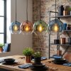 Koyoto Suspension, Boule lumineuse, Suspension Bleu, Vert, Clair, Cuivré, 4 lumières