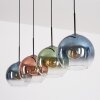 Koyoto Suspension, Boule lumineuse, Suspension Bleu, Vert, Clair, Cuivré, 4 lumières