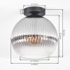 Koyoto Plafonnier, Boule lumineuse 25 cm Clair, Fumé, 1 lumière