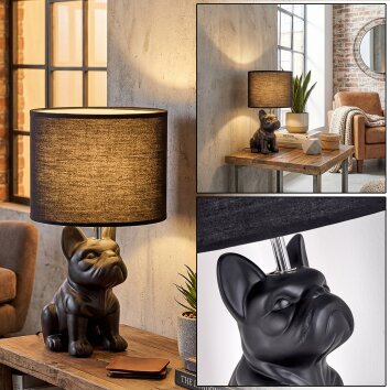 Harol Lampe à poser Chrome, Noir, 1 lumière