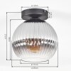 Koyoto Plafonnier, Boule lumineuse 20 cm Clair, Fumé, 1 lumière