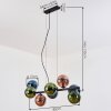Gastor Suspension, Boule lumineuse, Suspension Bleu, Vert, Cuivré, 8 lumières