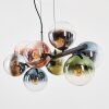 Gastor Suspension, Boule lumineuse, Suspension Bleu, Chrome, Vert, Clair, Cuivré, Fumé, 8 lumières