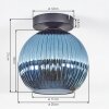 Koyoto Plafonnier, Boule lumineuse 20 cm Bleu, 1 lumière