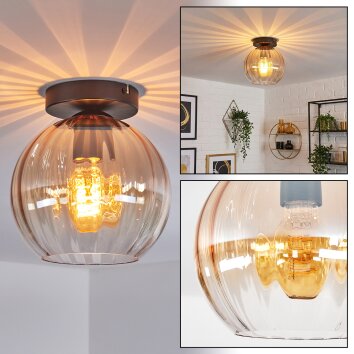 Koyoto Plafonnier, Boule lumineuse 20 cm Ambre, Clair, 1 lumière