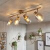 Casterk Plafonnier, Spot de plafond Brun, Chrome, 4 lumières