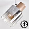 Casterk Plafonnier, Spot de plafond Brun, Chrome, 4 lumières