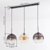 Koyoto Suspension, Boule lumineuse, Suspension Ambre, Clair, Fumé, 3 lumières