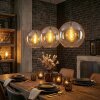 Koyoto Suspension, Boule lumineuse, Suspension Ambre, Clair, 3 lumières