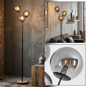Jomin Boule lumineuse, Lampadaire Écru, Noir, 3 lumières