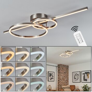 Goren Plafonnier LED Nickel mat, 1 lumière