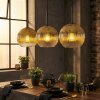 Koyoto Suspension, Boule lumineuse, Suspension Or, Clair, 3 lumières