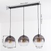 Koyoto Suspension, Boule lumineuse, Suspension Clair, Fumé, 3 lumières