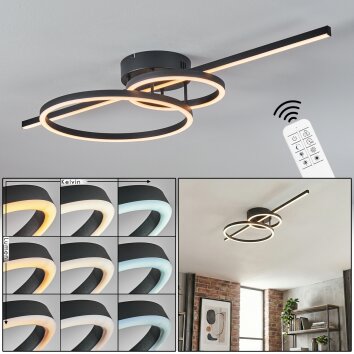 Goren Plafonnier LED Noir, 1 lumière