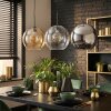 Koyoto Suspension, Boule lumineuse, Suspension Ambre, Chrome, Clair, Fumé, 3 lumières