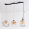 Koyoto Suspension, Boule lumineuse, Suspension Ambre, Clair, 3 lumières