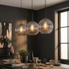 Koyoto Suspension, Boule lumineuse, Suspension Clair, Fumé, 3 lumières