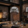 Ripoll Suspension, Boule lumineuse, Suspension Chrome, Fumé, 1 lumière
