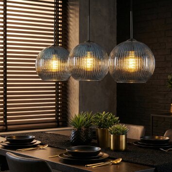 Koyoto Suspension, Boule lumineuse, Suspension Bleu, 3 lumières