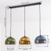 Koyoto Suspension, Boule lumineuse, Suspension Bleu, Or, Vert, Clair, 3 lumières